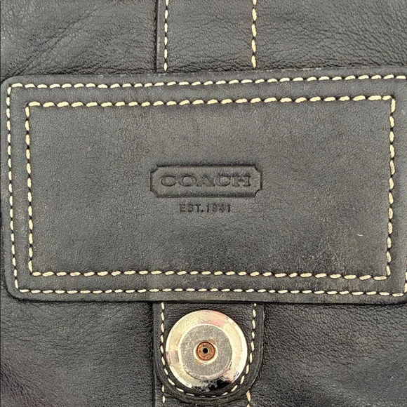 Coach Black Leather Shoulder Bag - Picture 2 of 16